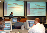 The Electronic Classroom on the third floor of the main library is used for instructional sessions