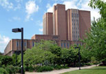 Viewing the Library from the outside along walkway