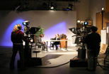 Taping fashion design student interviews in Teleproductions' Studio A.