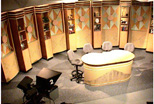 The set for PBS 45 & 49's NewsNight Akron in Teleproductions' Studio A.