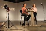 Student talent participate in taping an infomercial in Teleproductions' Studio A.