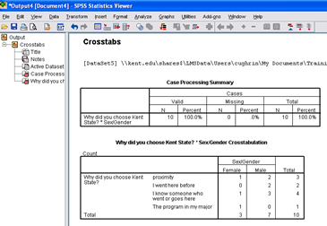 SPSS 17.0 Crosstabs 7