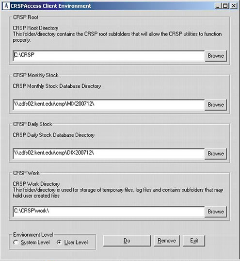 CRSP Access Client Environment 2007