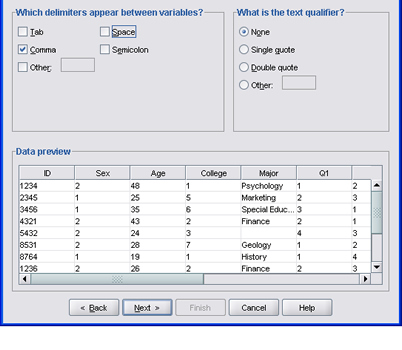 SPSS 17.0 Importing CSV Files 7