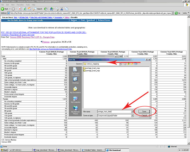 Census Mapping folder, file name: portage tract data