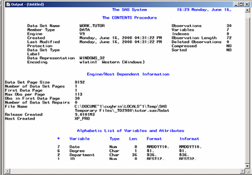 SAS 9.1.4 Data Structure 1