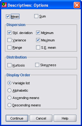 SPSS 17.0 Descriptives 3