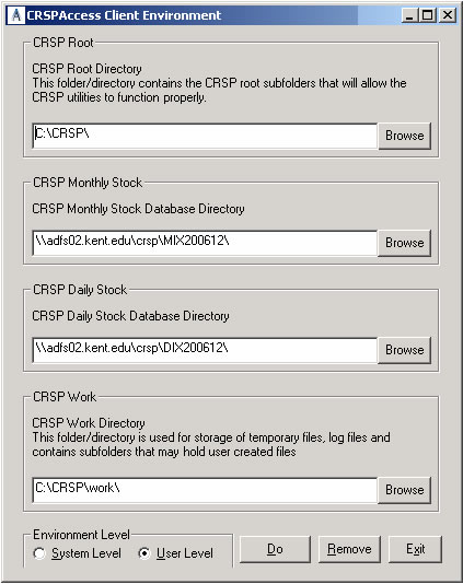 CRSP Access Client Environment