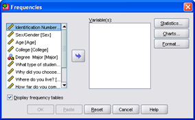 SPSS 17.0 Frequencies 2