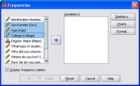 SPSS 17.0 Frequencies 3