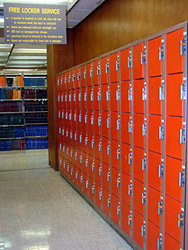 Lockers for short-term storage on 2nd floor