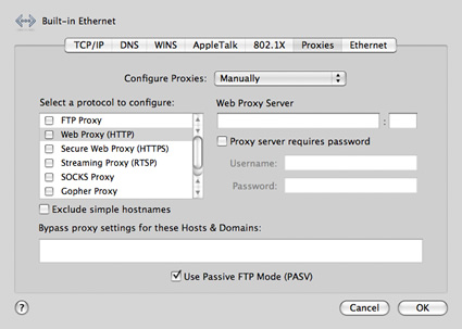 Unproxy  screenshot for Mac Proxy Settings