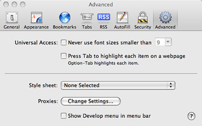 Unproxy screenshot for Mac Safari