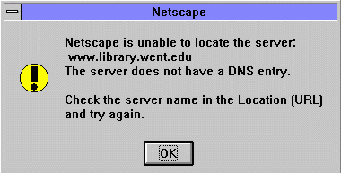 server not found