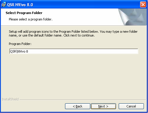 NVivoSelectProgramFolder