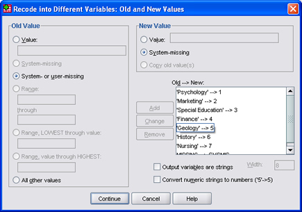 SPSS 17.0 Recoding Variables 11