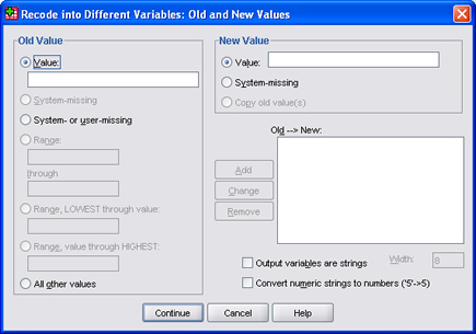 SPSS 17.0 Recoding Variables 8