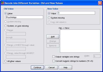 SPSS 17.0 Recoding Variables 9