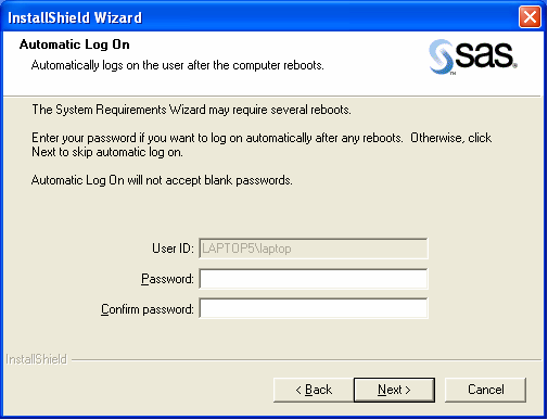 SAS Automatic Log On