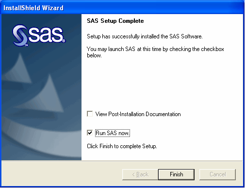 SAS Setup Complete