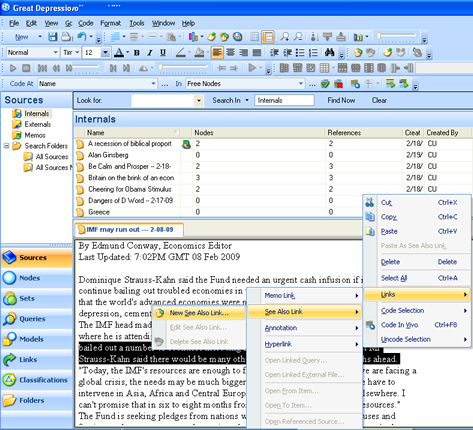 NVivo 8 See Also Link 1