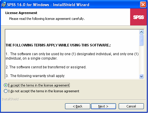 SPSS License Agreement
