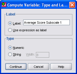 SPSS 17.0 Subscale 3