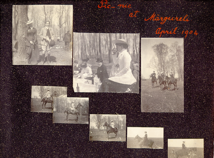 Page 5 of the photoalbum. "Picnic at Margureli" in April 1904.