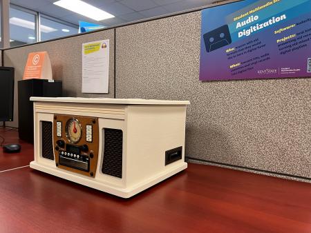 the Victrola 8-in-1 combo player for the audio digitizing station